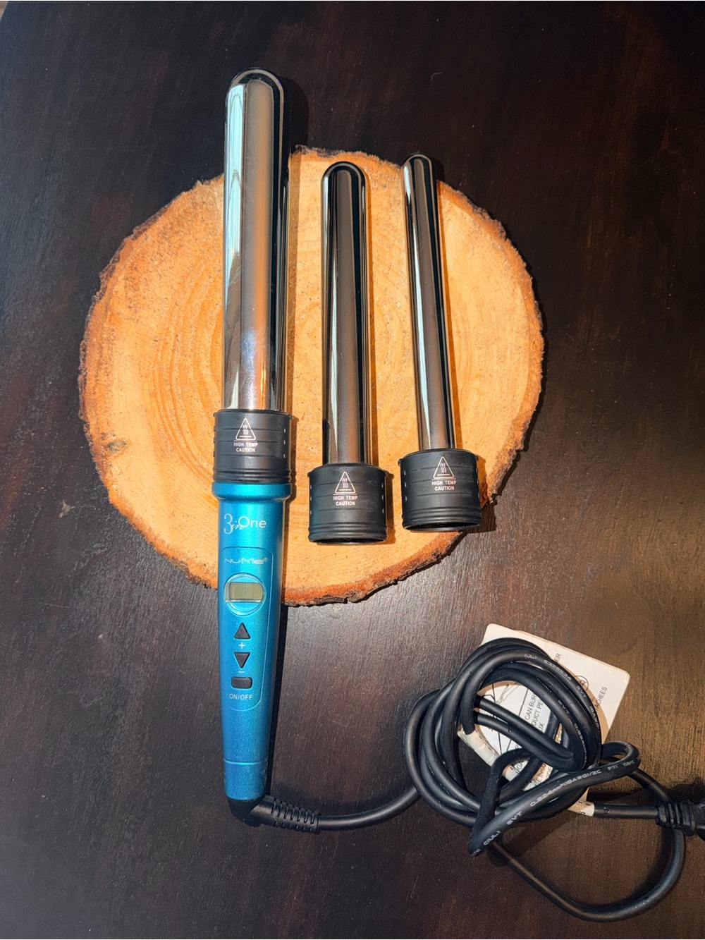 NuMe Titanium 3 Interchangeable Curling Wand Set- Teal